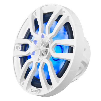 DS18 NXL Series Coaxial Marine Speaker w/ RGB Lights 8in 2-Way 125 Watts RMS 4 ohm White