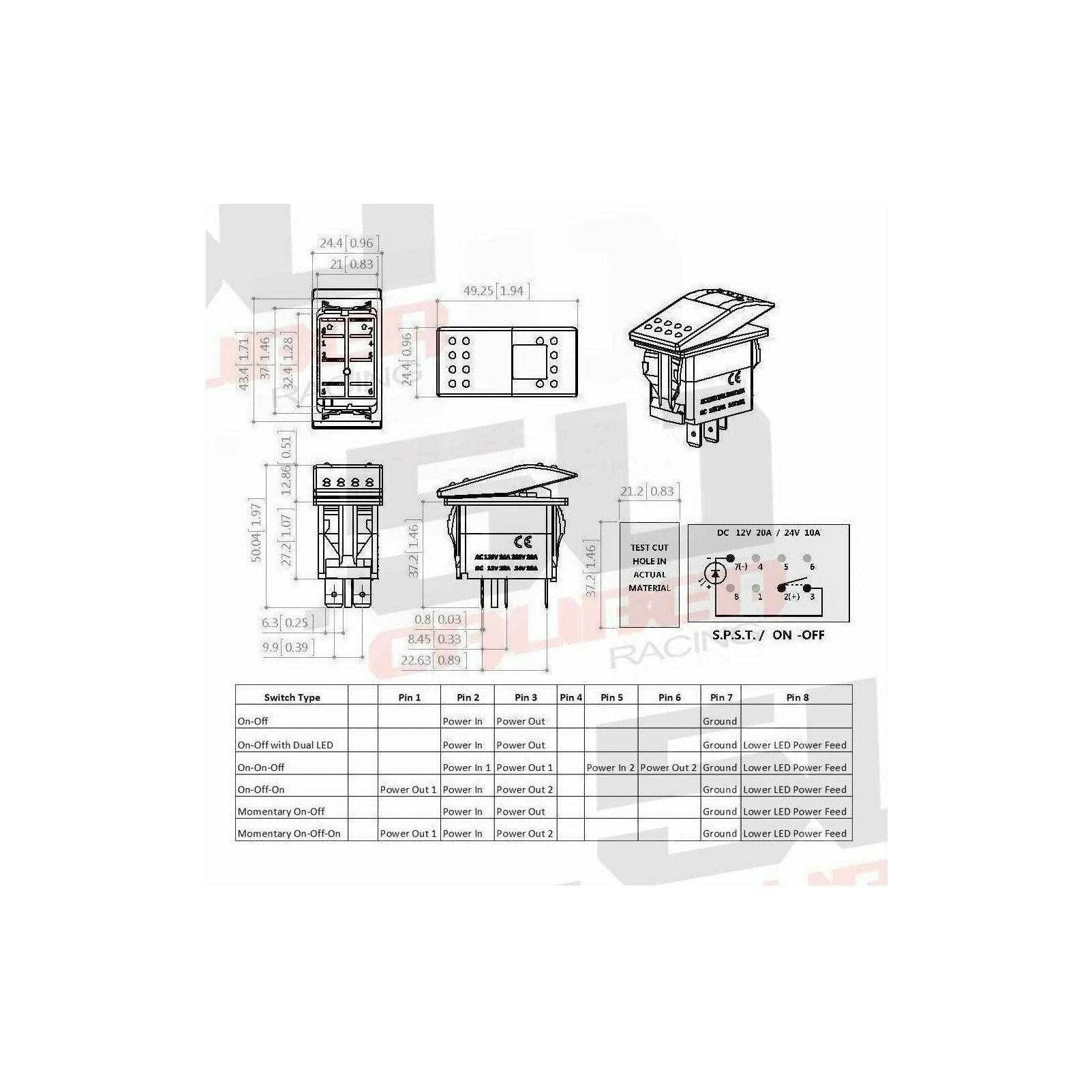 "Accessories" Waterproof Rocker Switch