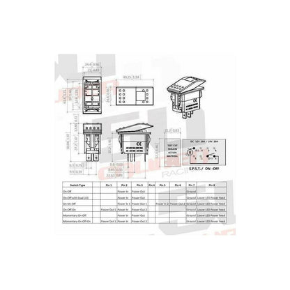 "Accessories" Waterproof Rocker Switch