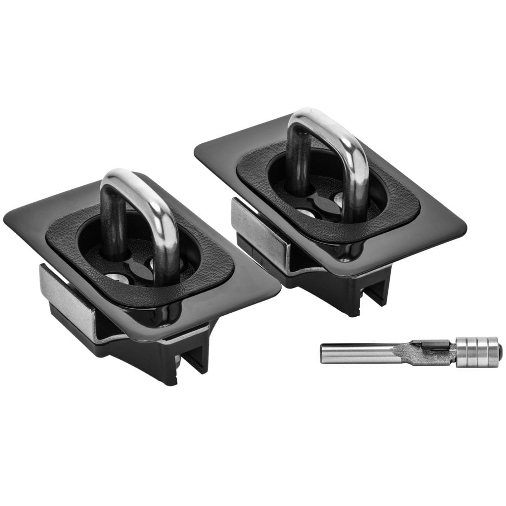 Gunmetal Flush Fit Retractable Tie-Down Anchors | 1995+ Dodge RAM with Dually Bed | - SpeedStrap