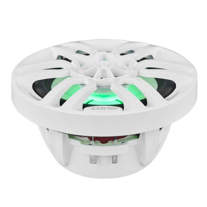 DS18 NXL Series Coaxial Marine Speaker w/ RGB Lights 6.5in 2-Way 100 Watts RMS 4 ohm White