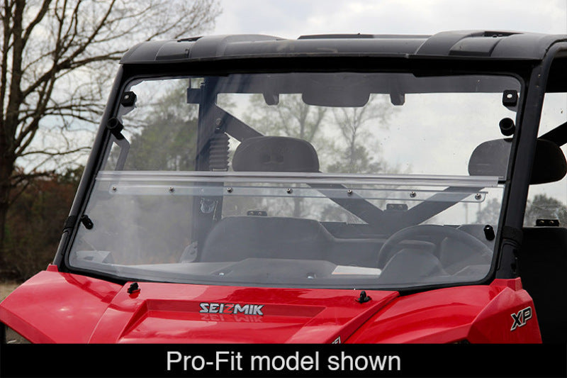 Seizmik 10-14 Polaris 400-570 Ranger Mid-Size - 1.75 in. Versa-Fold Windshield - UV Resistant Poly