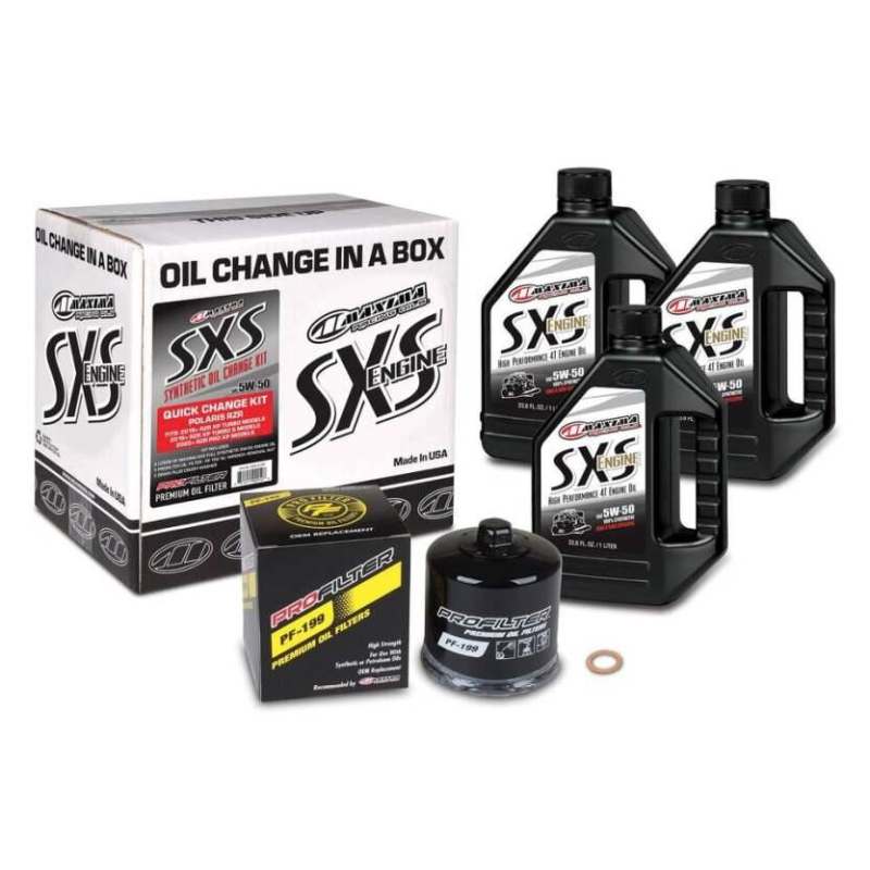 Maxima SXS Polaris RZR/Ranger Quick Change Kit w/Full Synthetic 5W50 Engine Oil/Filter/Hardware