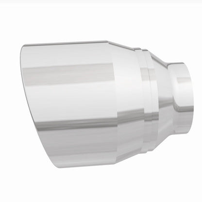 MagnaFlow Tip Stainless Double Wall Round Single Outlet Polished 4.5in DIA 2.5in Inlet 5.75in Length
