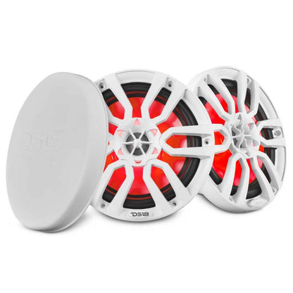 DS18 NXL Series Coaxial Marine Speaker w/ RGB Lights 8in 2-Way 125 Watts RMS 4 ohm White