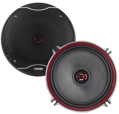 DS18 5.25in 80 Watts RMS 3 ohm 2-Way Coaxial Speakers And Component System w/ Fiberglass Cone