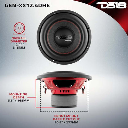 DS18 12in 600 Watts RMS 4 ohm DVC Double Stacked Magnet High Excursion Subwoofers