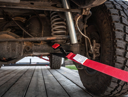 2" x 10' Ratchet Tie Down w/ Twisted Snap Hooks & Axle Strap Combo, Black - SpeedStrap
