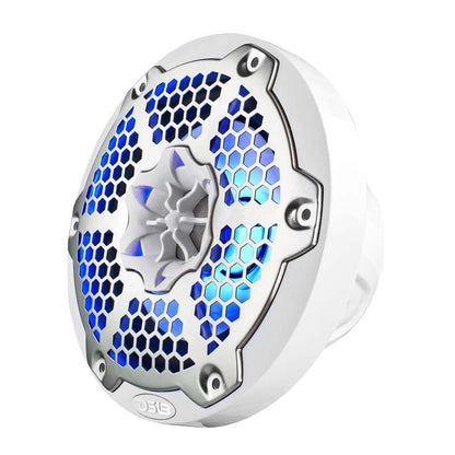 DS18 NXL-M Series Speaker w/ RGB LED Lights 6.5in 2-Way 100 Watts RMS 4 ohm White w/ Cover