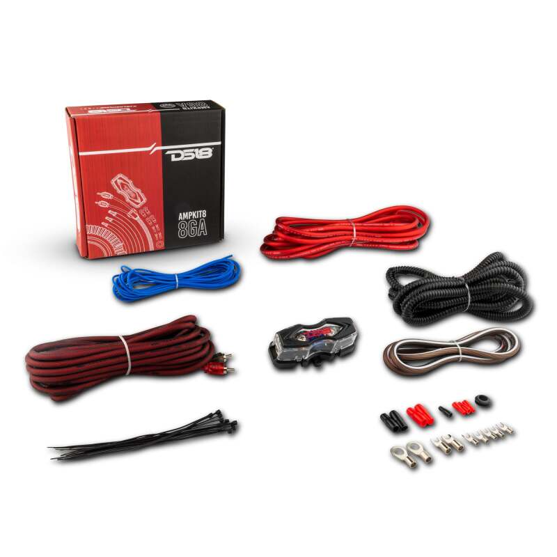 DS18 8-GA Amplifier Install Kit- Red