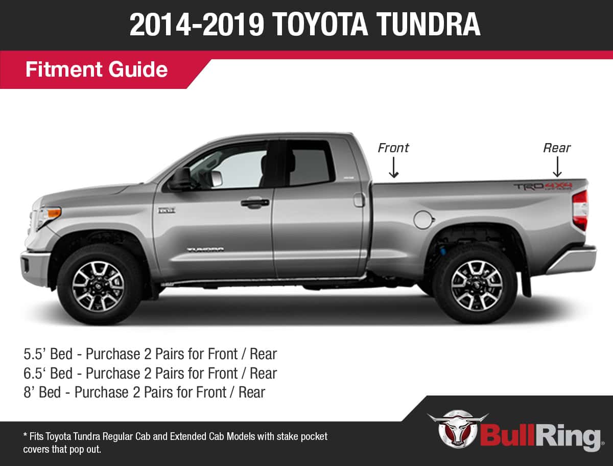 Flush Fit Retractable Tie-Down Anchors | 2014 -2019 Toyota Tundra | Regular Cab | Double Cab | - SpeedStrap