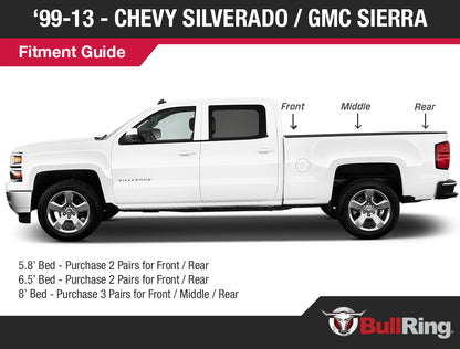 Raised Fit Retractable Tie-Down Anchors | 1998-2014 Ford F150 and 1998-2016 Ford Super Duty | 1999-2013 Chevrolet/GMC | 1995-2008 Dodge RAM | 1995+ Dodge RAM Dually | - SpeedStrap