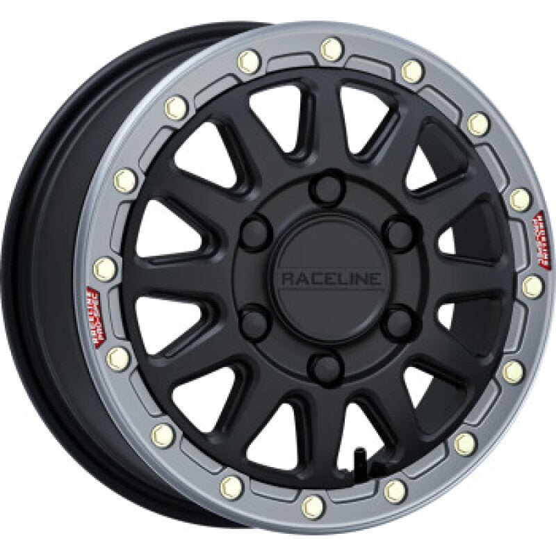 Raceline A14BG Alpha 17x7in/5x114.3 BP/40mm Offset/68mm Bore- Blk & Gunmetal Ring Beadlock Wheel