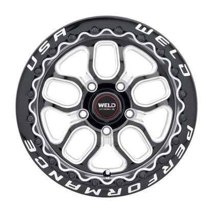 Weld S907 15X10 Laguna Beadlock 5X114.3 ET25 BS6.5 Gloss Black MIL Dia 78.1