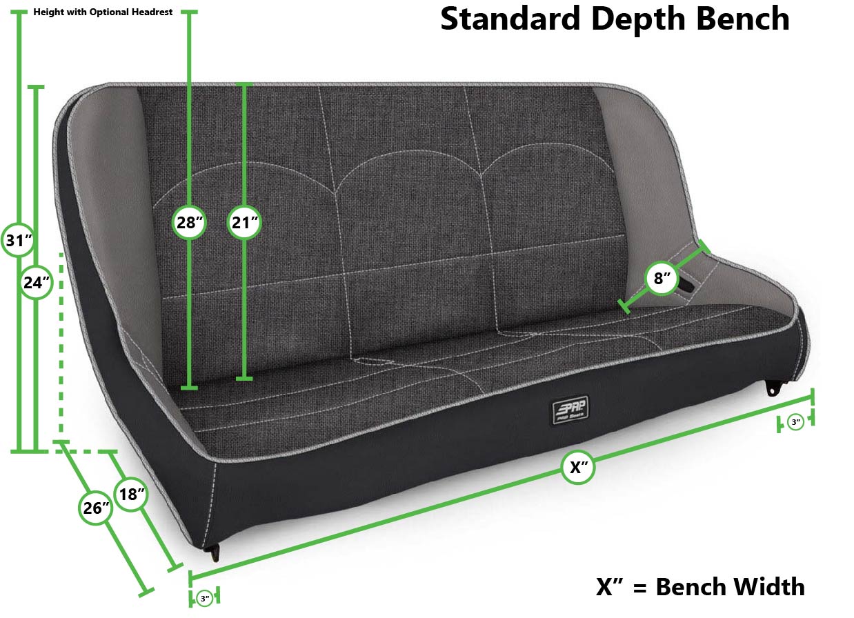 Custom Standard Bench Seat Low Back - 30 - Low Back, Standard Depth