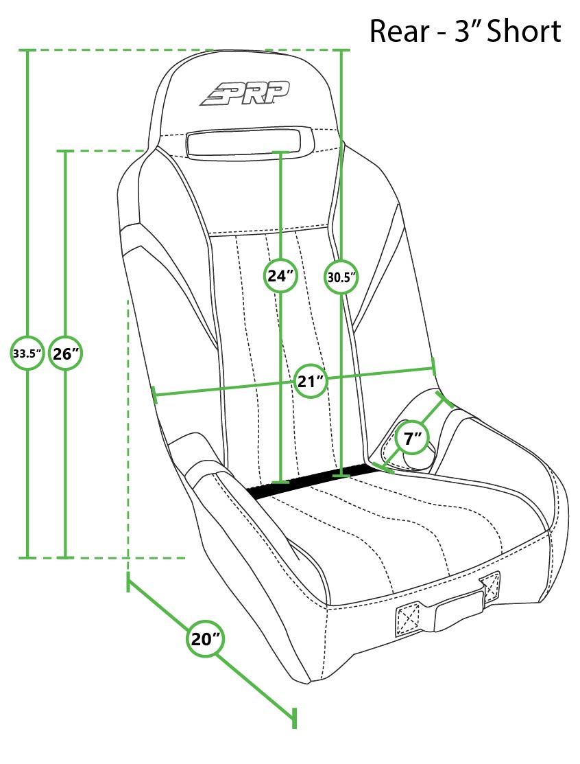 GT/S.E. Rear Suspension Seat, Black and