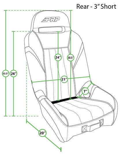 GT/S.E. Rear Suspension Seat, Black and