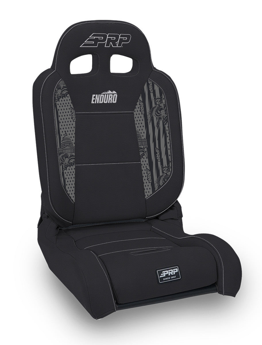 EnduroDaily Reclining Suspension Seat, Black & Orange Vinyl