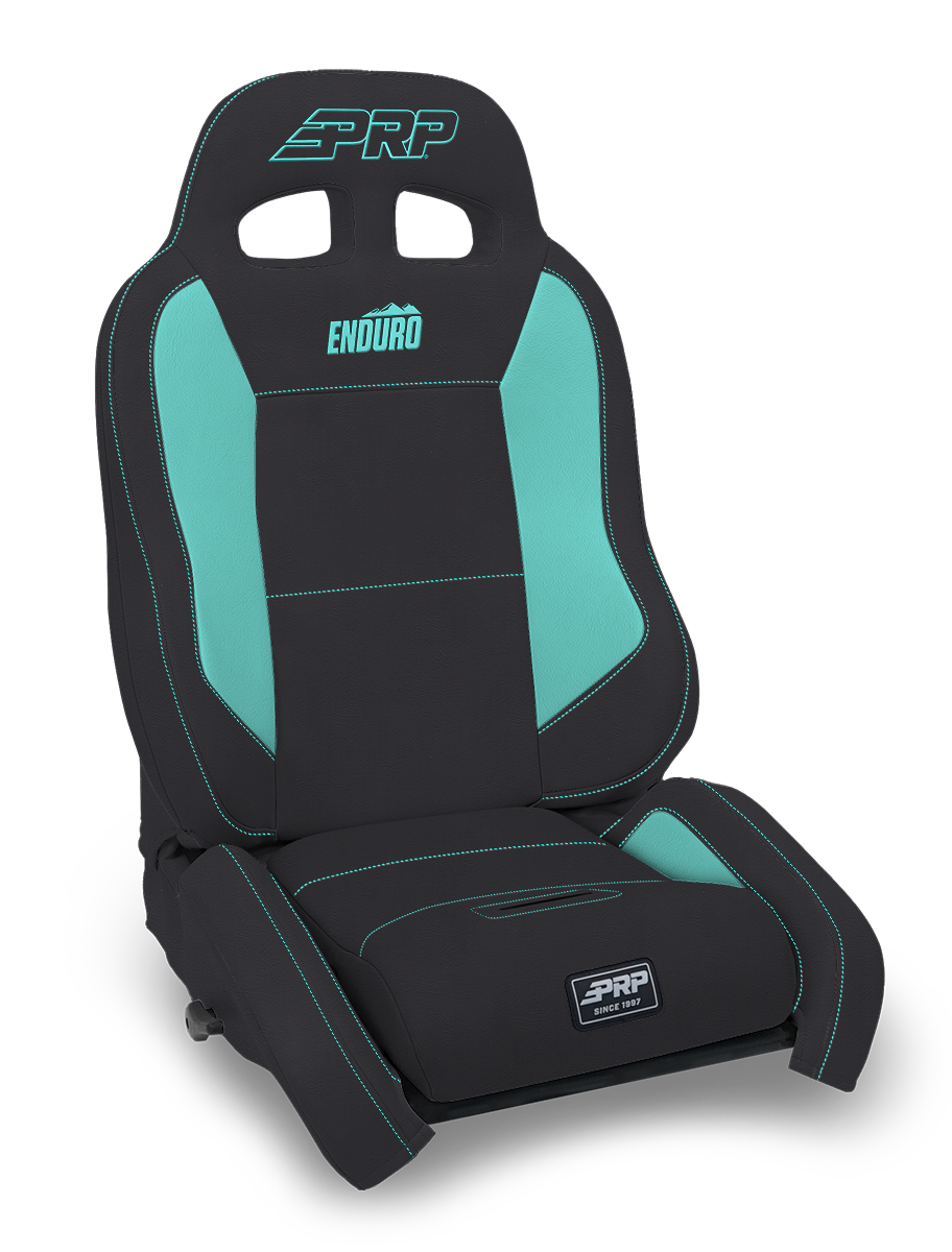 EnduroCrawl Reclining Suspension Seat, Black & Teal Vinyl