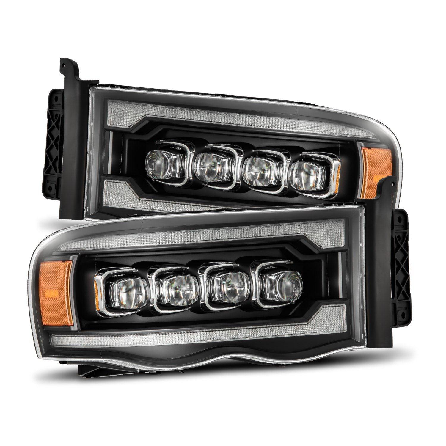 Alpha Rex 02-05 Dodge Ram NOVA-Series LED Projector Headlights Black