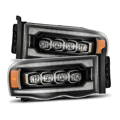 Alpha Rex 02-05 Dodge Ram NOVA-Series LED Projector Headlights Black