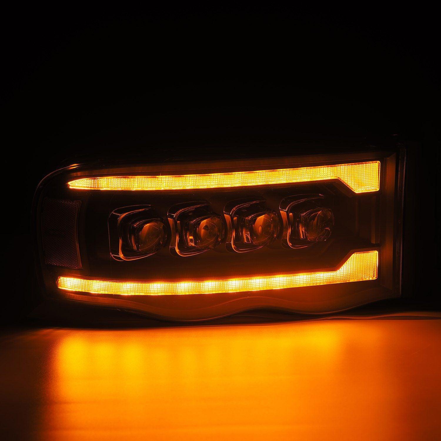 Alpha Rex 02-05 Dodge Ram NOVA-Series LED Projector Headlights Black