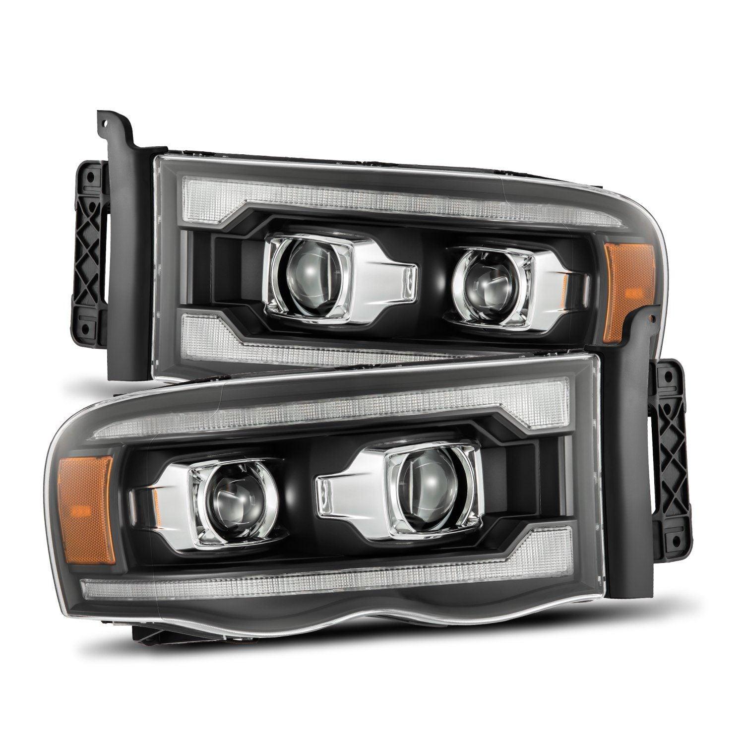 Alpha Rex 02-05 Dodge Ram LUXX-Series LED Projector Headlights Black