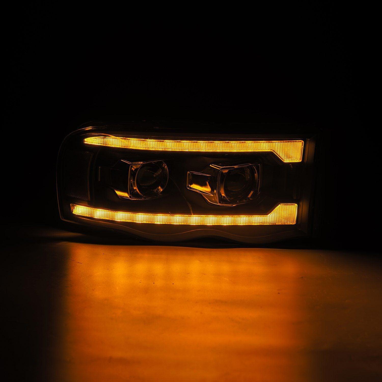 Alpha Rex 02-05 Dodge Ram LUXX-Series LED Projector Headlights Black