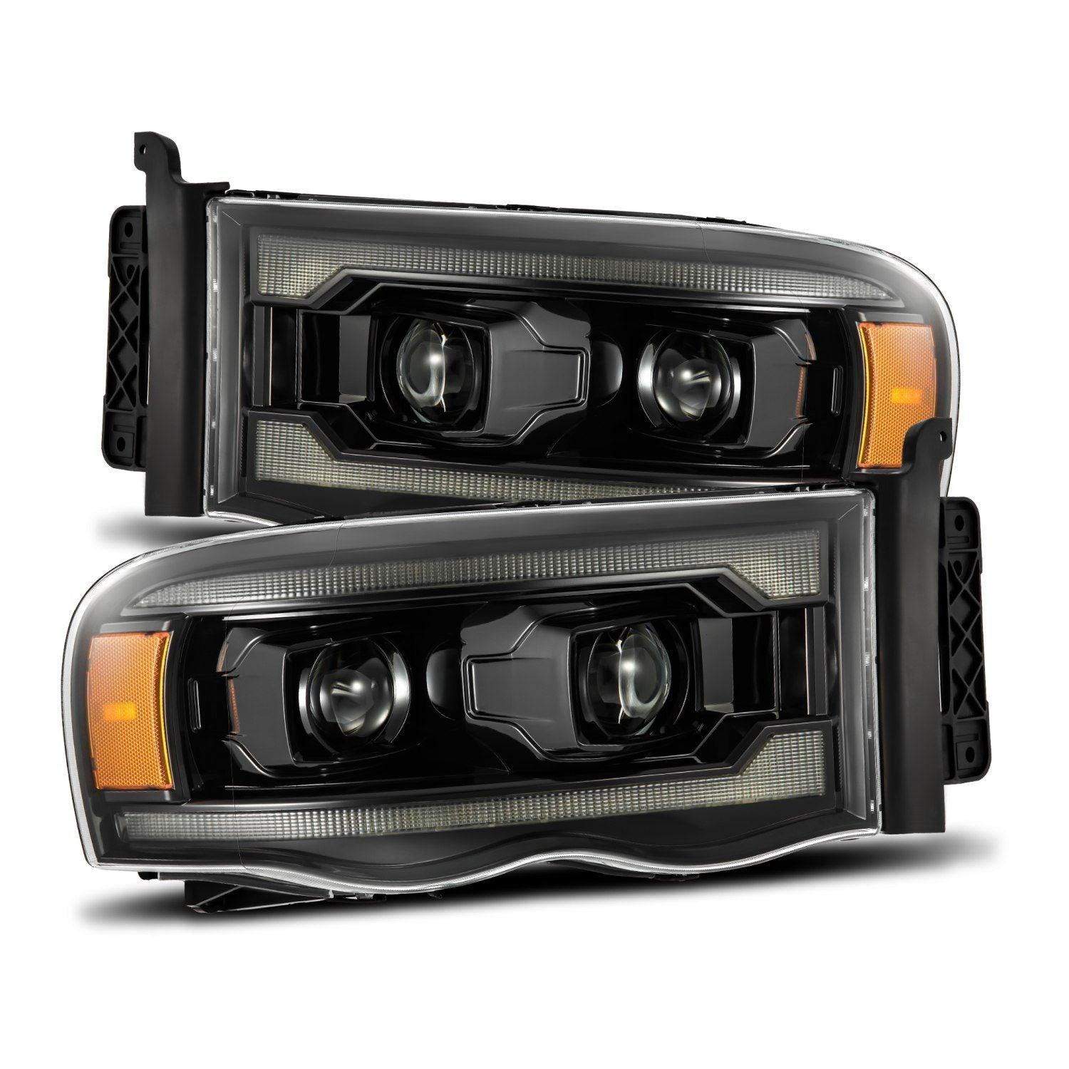 Alpha Rex 02-05 Dodge Ram LUXX-Series LED Projector Headlights Alpha-Black
