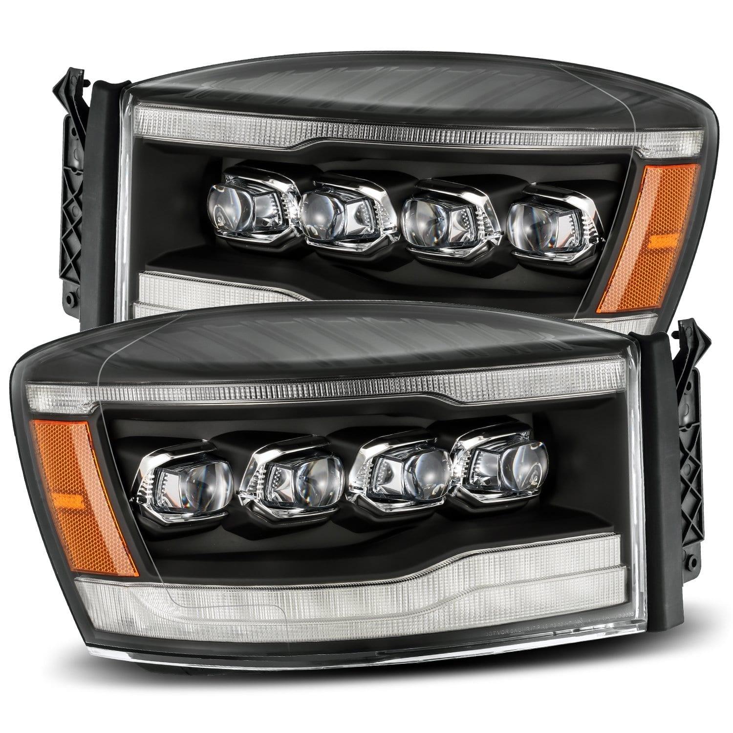 Alpha Rex 06-08 Dodge Ram NOVA-Series LED Projector Headlights Black