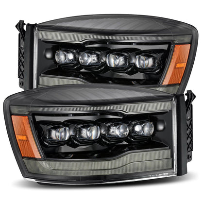 Alpha Rex 06-08 Dodge Ram NOVA-Series LED Projector Headlights Alpha-Black