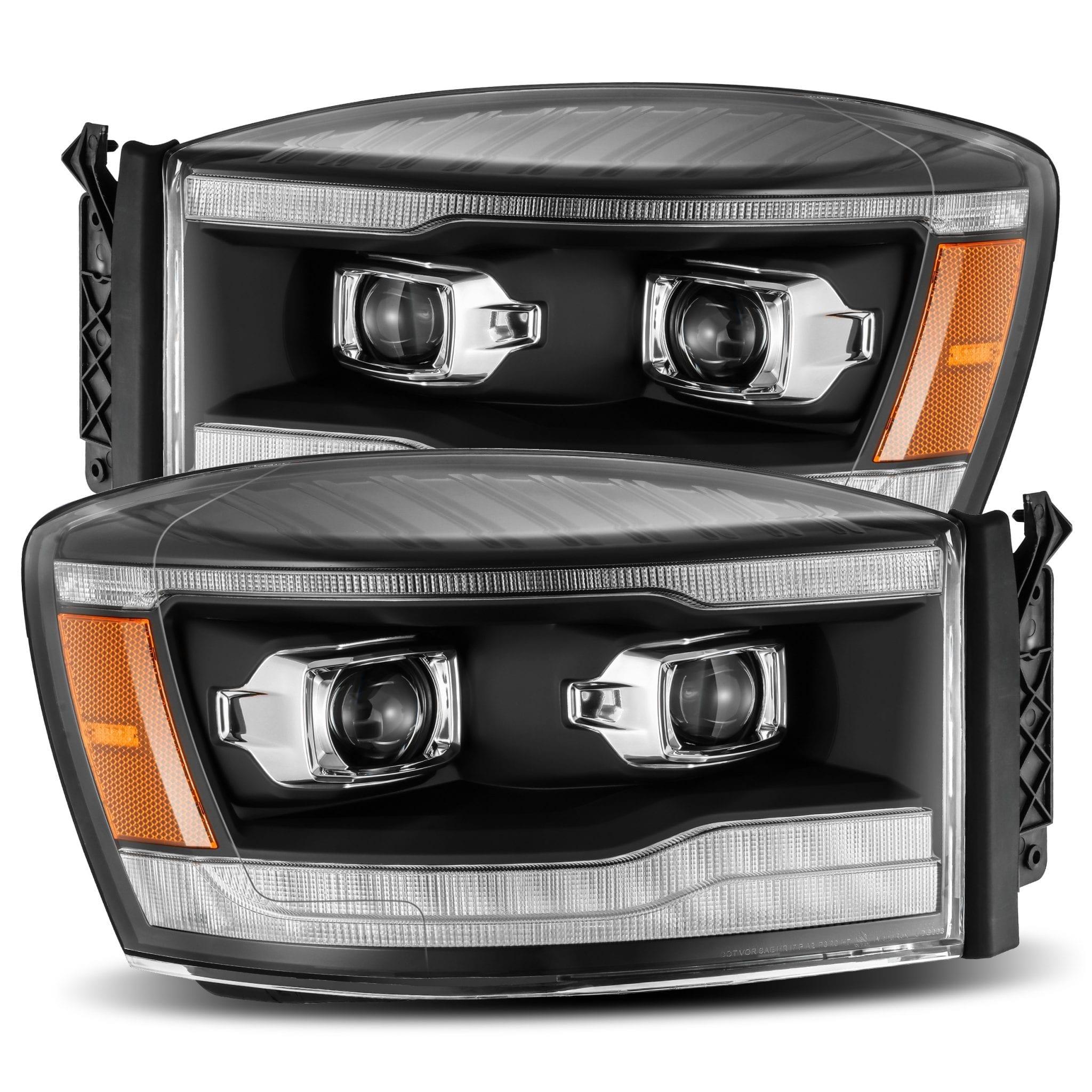 Alpha Rex 06-08 Dodge Ram LUXX-Series LED Projector Headlights Black