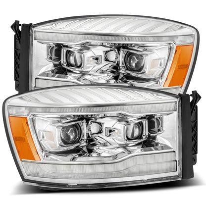 Alpha Rex 06-08 Dodge Ram LUXX-Series LED Projector Headlights Chrome