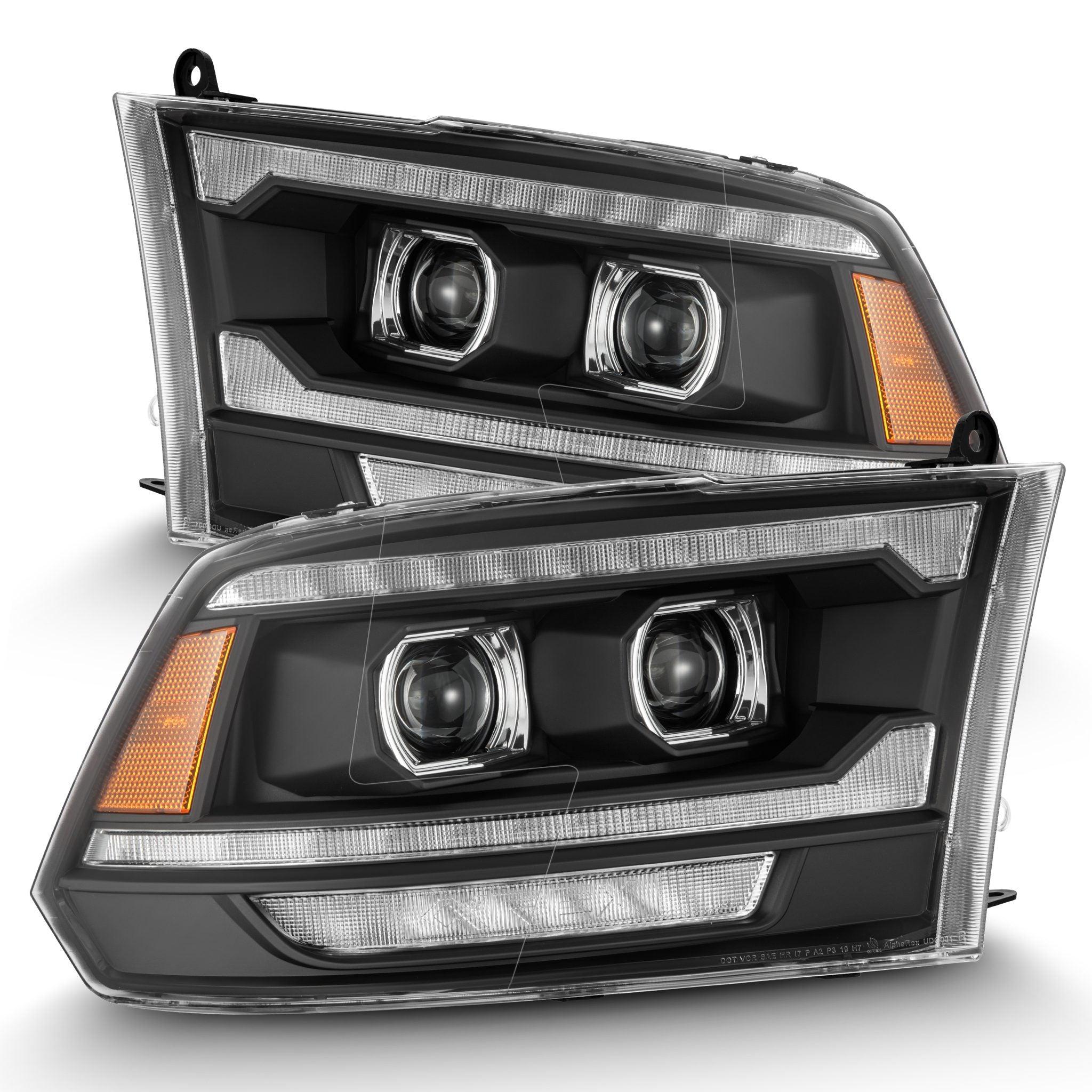 Alpha Rex 09-18 Ram Truck LUXX-Series (5th Gen 2500 G2 Style) LED Projector Headlights Black
