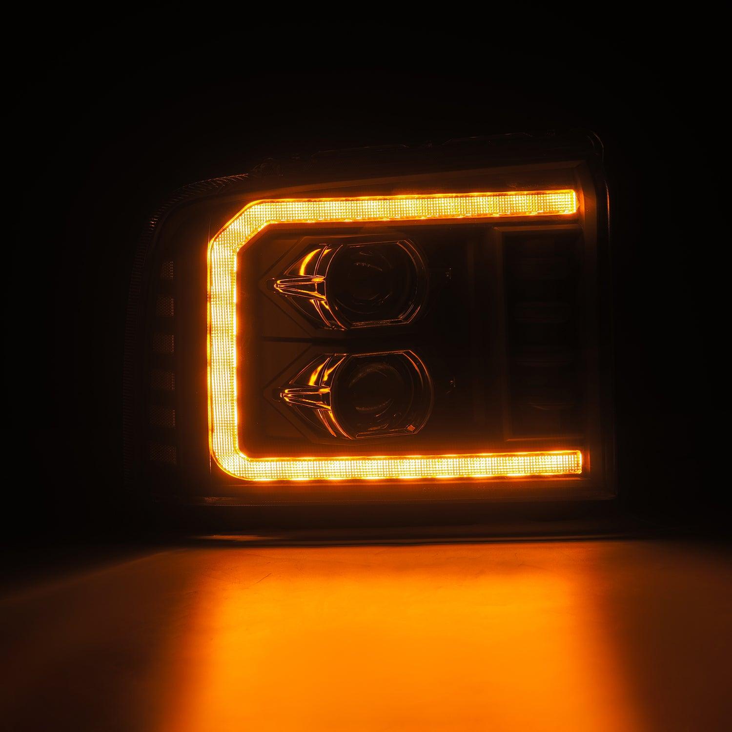 Alpha Rex 05-07 Ford Super Duty LUXX-Series LED Projector Headlights Black