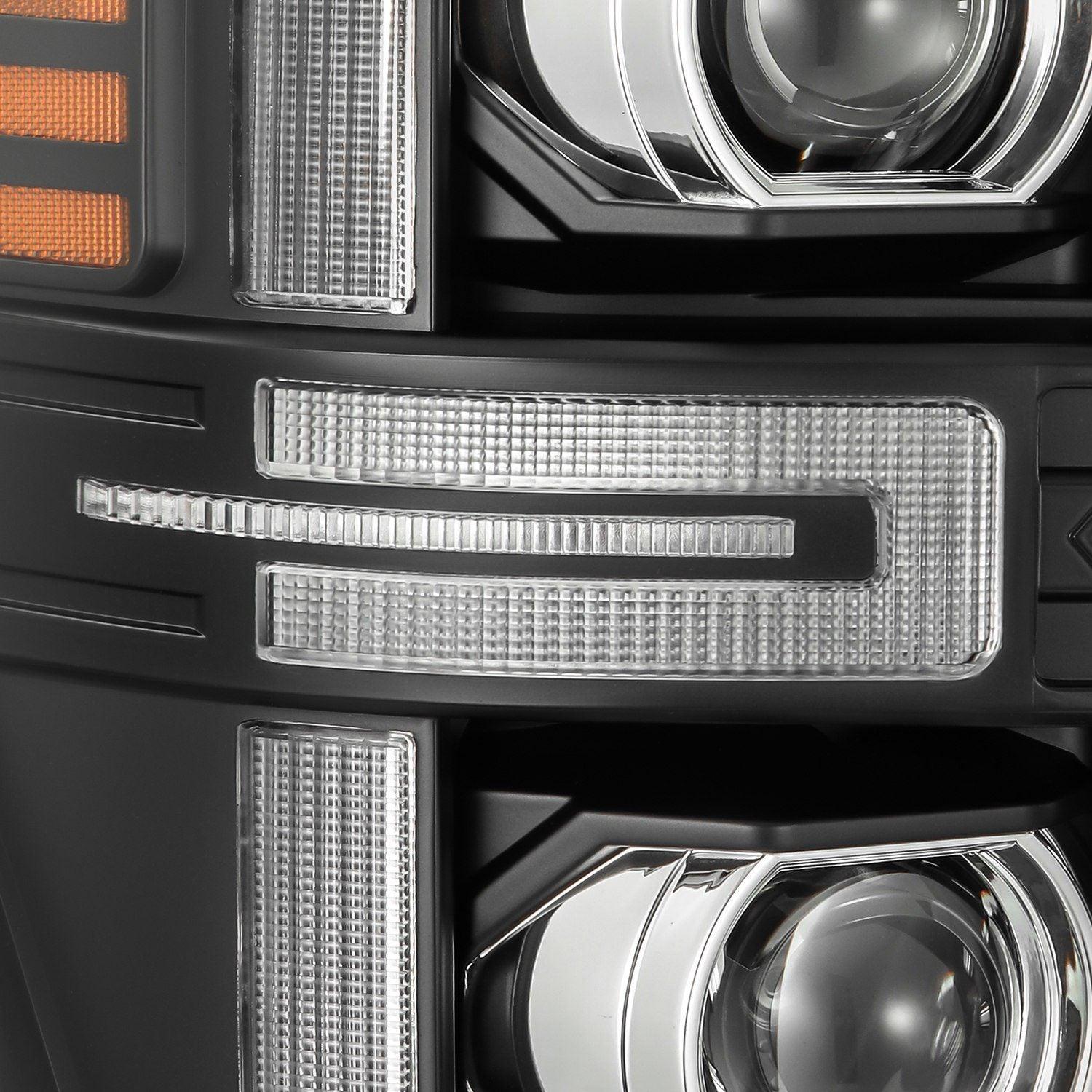 Alpha Rex 08-10 Ford Super Duty LUXX-Series LED Projector Headlights Black