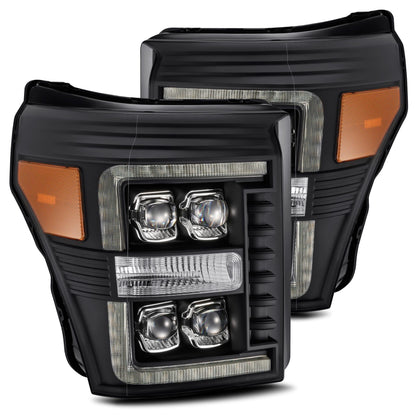 Alpha Rex 11-16 Ford Super Duty NOVA-Series LED Projector Headlights Black