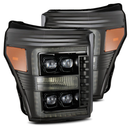 Alpha Rex 11-16 Ford Super Duty NOVA-Series LED Projector Headlights Alpha-Black