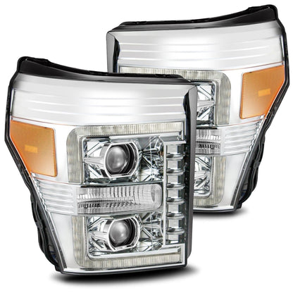 Alpha Rex 11-16 Ford Super Duty LUXX-Series LED Projector Headlights Chrome