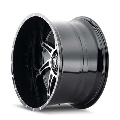 AMERICAN TRUXX AT162-221252BM AMERICAN TRUXX VORTEX AT162 GLOSS BLACK MACHINED 22X12 6-135 -44MM 87.1MM