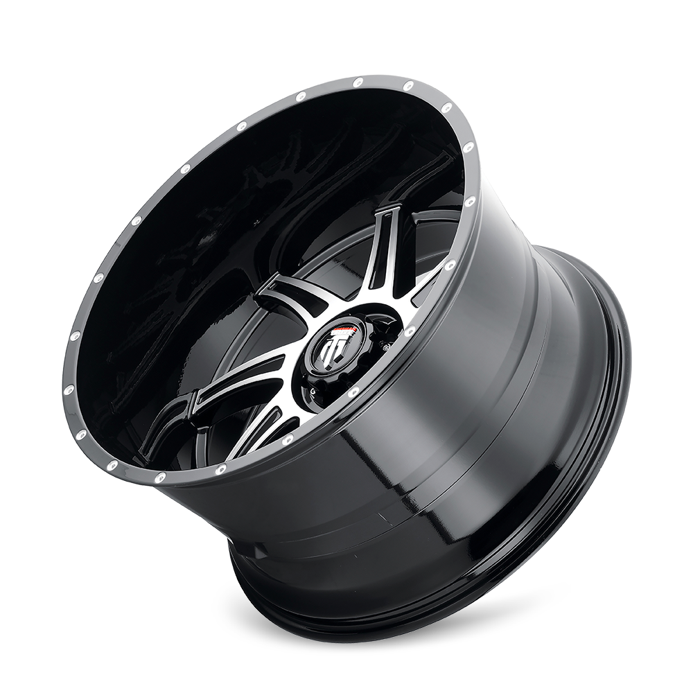 AMERICAN TRUXX AT162-221252BM AMERICAN TRUXX VORTEX AT162 GLOSS BLACK MACHINED 22X12 6-135 -44MM 87.1MM