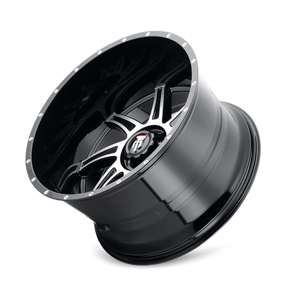 AMERICAN TRUXX AT162-221252BM AMERICAN TRUXX VORTEX AT162 GLOSS BLACK MACHINED 22X12 6-135 -44MM 87.1MM