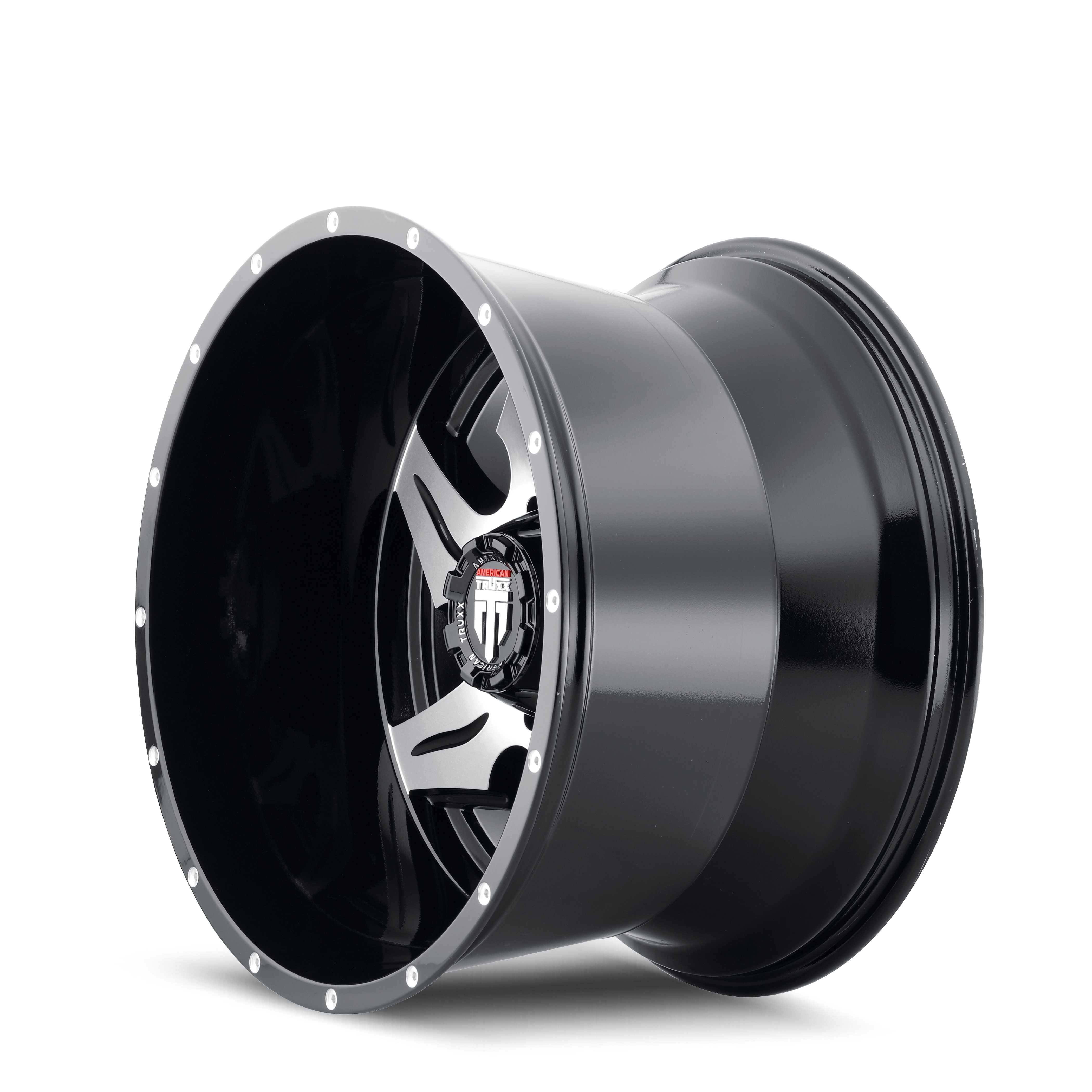 AMERICAN TRUXX AT163-221452M AMERICAN TRUXX NINJA AT163 GLOSS BLACK MILLED 22X14 6-135 -76MM 87.1MM
