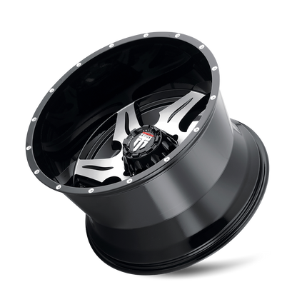 AMERICAN TRUXX AT163-221452M AMERICAN TRUXX NINJA AT163 GLOSS BLACK MILLED 22X14 6-135 -76MM 87.1MM