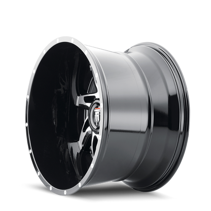 AMERICAN TRUXX AT183-221497BM AMERICAN TRUXX SPYDER AT183 GLOSS BLACK MACHINED 22X14 8-180 -76MM 125.2MM