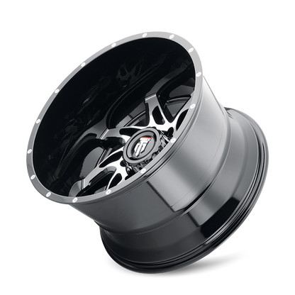 AMERICAN TRUXX AT183-221497BM AMERICAN TRUXX SPYDER AT183 GLOSS BLACK MACHINED 22X14 8-180 -76MM 125.2MM