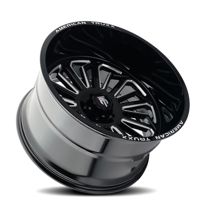 AMERICAN TRUXX AMERICAN TRUXX BUTCHER AT1916 GLOSS BLACK MILLED 20X12 6-135 -25MM 87.1MM
