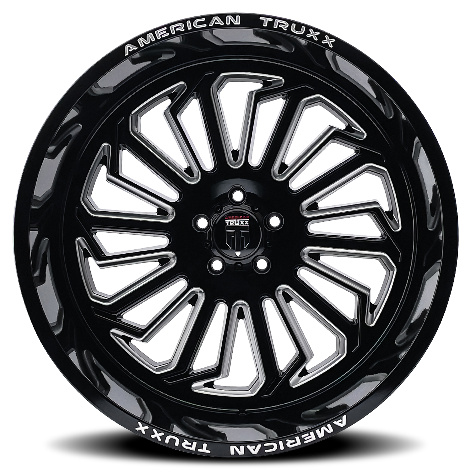 AMERICAN TRUXX AMERICAN TRUXX BUTCHER AT1916 GLOSS BLACK MILLED 24X14 5-127 -76MM 71.6MM