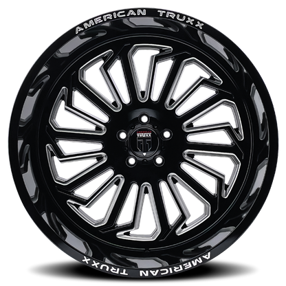 AMERICAN TRUXX AMERICAN TRUXX BUTCHER AT1916 GLOSS BLACK MILLED 24X14 5-127 -76MM 71.6MM