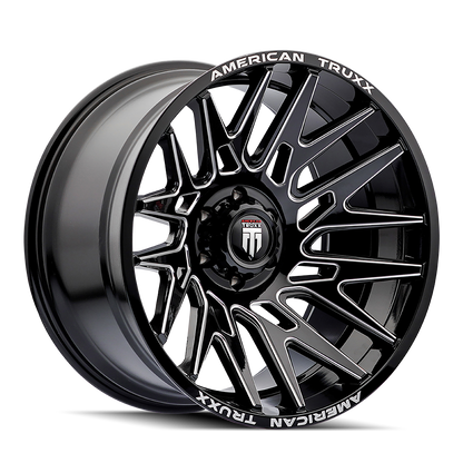 AMERICAN TRUXX AMERICAN TRUXX EVOLUTION AT1919 GLOSS BLACK MILLED 22X12 6-135 -44MM 87.1MM